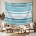 thumbnail image 2 of Teal Nordic Style Stripes Tapestry for Bedroom Wall Hanging Tapestry, Turquoise Texture Ceiling Backdrop Tapestries Poster Blanket Wall Decor for Teens Room Living Room Dorm 39" x 59", 2 of 8