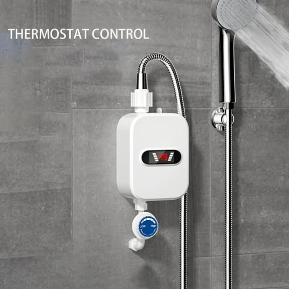 ZOUYUE Electric 3500W Tankless Water Heater for Bathroom, with Shower Head Set