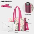thumbnail image 5 of Teacher Tote Bag,Pioneer Flower Floral Print Pattern Teacher Utility Tote Bag,Large Work Tote Bags for Women with Multiple Pockets,Top Zipper Closure,13.8x10.6x6.7 Inch, 5 of 5