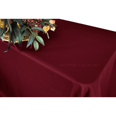 

Wedding Linens Inc. 54 x96 Rectangular Polyester Table Cover Tablecloth for event wedding decoration use - Burgundy