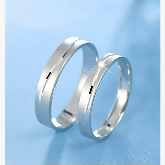 K-KED Real Platinum 950 Couple Ring Love Line Solid Women's Men's Band Ring US 6-11-US 7.5