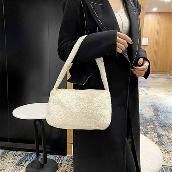 CQCYD Clearance under $5 Women Shoulder Clutch Purse Underarm Bag Fluffy Fuzzy Faux Mini Cute Tote Handbag
