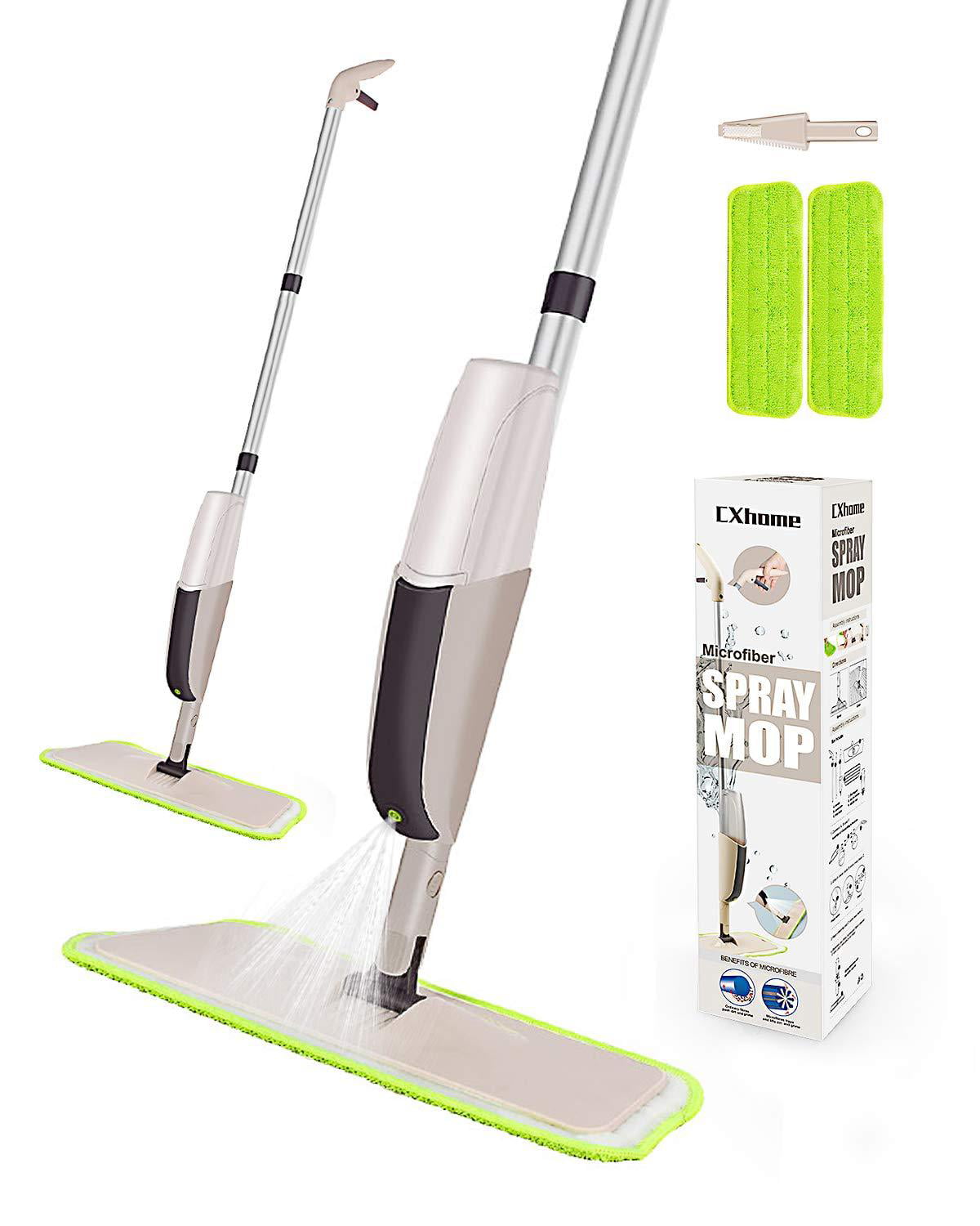 snel Imitatie Spektakel Hardwood Spray Mop for Floor Cleaning, CXhome Microfiber Mop for Tile  Floors, Wet Dry Mop With Sprayer And 2 Mop Pads, 1 Refillable Bottle  Grey-Green - Walmart.com