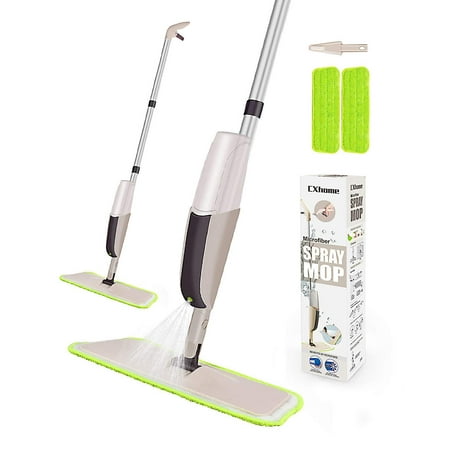 Hardwood Spray Mop for Floor Cleaning, CXhome Microfiber Mop for Tile Floors, Wet Dry Mop with Sprayer and 2 Mop Pads, 1 Refillable Bottle