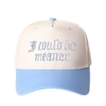 thumbnail image 5 of Gothic font I COULD BE A MEANER Letter Embroidered Color Block Trucker Hat Unisex Adjustable Cotton Breathable Fashion Cap for Travel Daily Wear, 5 of 11