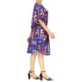 thumbnail image 2 of HAPPY BAY Women's Summer Loungewear Relaxed Fit Caftan Mini Casual Sundress 2X-3X Sapphire, Hawaiian, 2 of 4