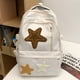 thumbnail image 3 of Mochila escolar linda Likrtyny vintage con apliques de estrella colgante blanco, 3 of 9