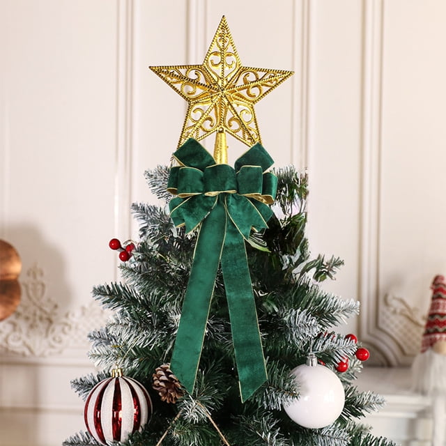Adorno de lazo de terciopelo de doble capa | Colgante de lazo estampado para árbol de Navidad y decoración del hogar | Decoración navideña para chimenea, corona, guirnalda y envoltorio de regalos