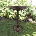 thumbnail image 4 of Alpine Corporation Bronze Pedestal Birdbath w/ Scrollwork Base and Ground Stake, 4 of 5