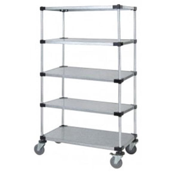 Quantum Storage M1848SG46-5 5-Shelf Solid Shelving Stem Caster Cart - 63 in.