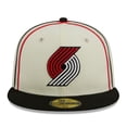 thumbnail image 2 of Men's New Era Cream/Black Portland Trail Blazers Piping 2-Tone 59FIFTY Fitted Hat, 2 of 5