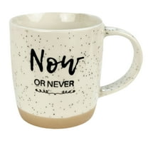 12oz Ceramic Coffee Mug for Office and Home, Hand Painted with Handles, Now or Never Mug, Dishwasher Microwave Safe,Best Gifts for Women and Men