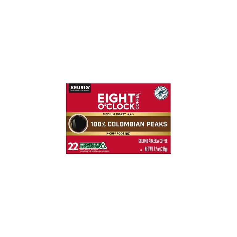 Eight O'Clock 100% Colombian Peaks, Medium Roast Coffee, Keurig K