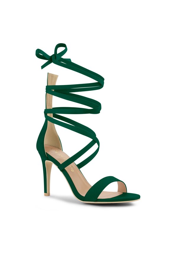 Women's Open Toe Stiletto Heel Lace Up Heels Sandals