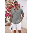 thumbnail image 4 of COOFANDY Men's Beach Shirts Short Sleeve Casual Shirt Summer Hawaiian Linen Shirts, 4 of 6