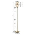 thumbnail image 4 of Pemberly Row Iron Metal Floor Lamp with Glass Shade in Antique Brass, 4 of 8