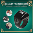 thumbnail image 2 of Zinc Alloy Smart Ring+Charging Box Waterproof Digital Counter APP Controlled Display 5 Prayer Time Reminders Gold,20mm, 2 of 8