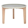 thumbnail image 3 of SAFAVIEH Valton Outdoor Patio Round Side Table, Natural/Light Grey, 3 of 7