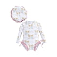 thumbnail image 1 of SUNSIOM Toddler Baby Girl Rash Guard Swimsuit Long Sleeve Bathing Suit Beach Bathing Suits with Sun Hat, 1 of 9