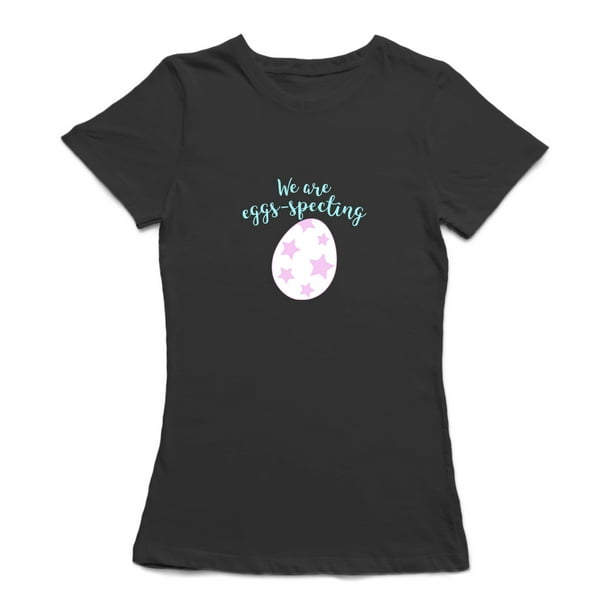 Pâques Nous Sommes Oeuf-Spectacle de Maternité Graphique T-shirt Noir Femmes