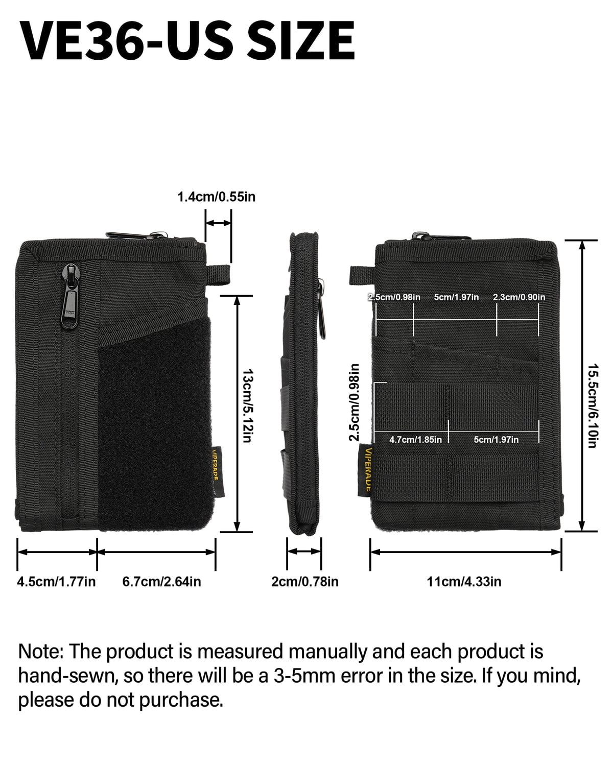 VE36-US  Pocket Organizer, EDC Organizer Pouch with 7 Pockets