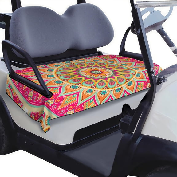 Mandala Pattern Golf Cart Seat Protector 51" x 31" - Breathable Towel Cover for EZGO Yamaha Club Car Icon