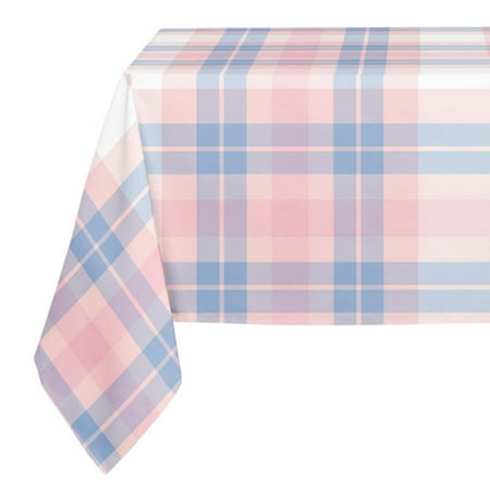 

MWYY Designs Pastel Pink and Blue Plaid Tablecloth