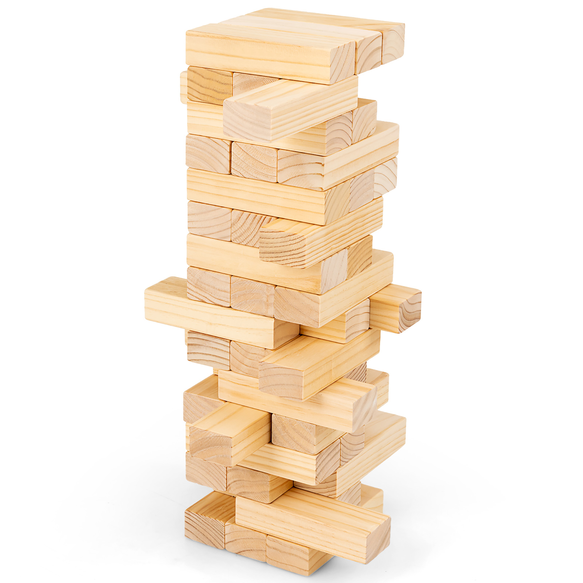 Giant Tumble Tower Game - 54 Pine Wood Blocks, Builds Over 4 Ft Tall, With Dice & Carry Bag, For Outdoor Fun