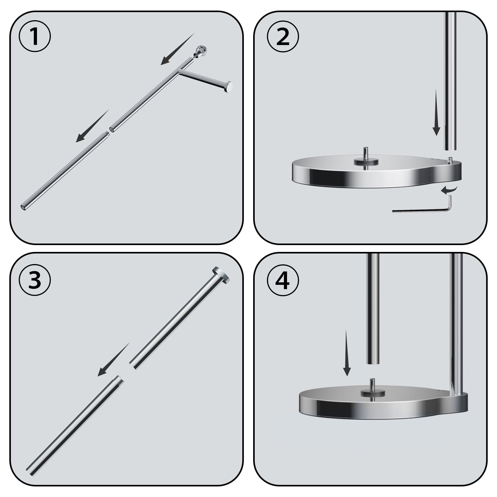 KASUNTO Toilet Paper Holder for Bathroom, Heavy Weighted Metal Free Standing Toilet Paper Storage with Crystal Ball, Toilet Paper Stand for Bathroom Accessories, Polished Chrome [Holds MEGA Rolls]
