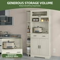 thumbnail image 2 of Uforic 67"H Pantry Storage Cabinet with Power Outlets, Kitchen Cabinet with Doors & Drawer, White, 2 of 8