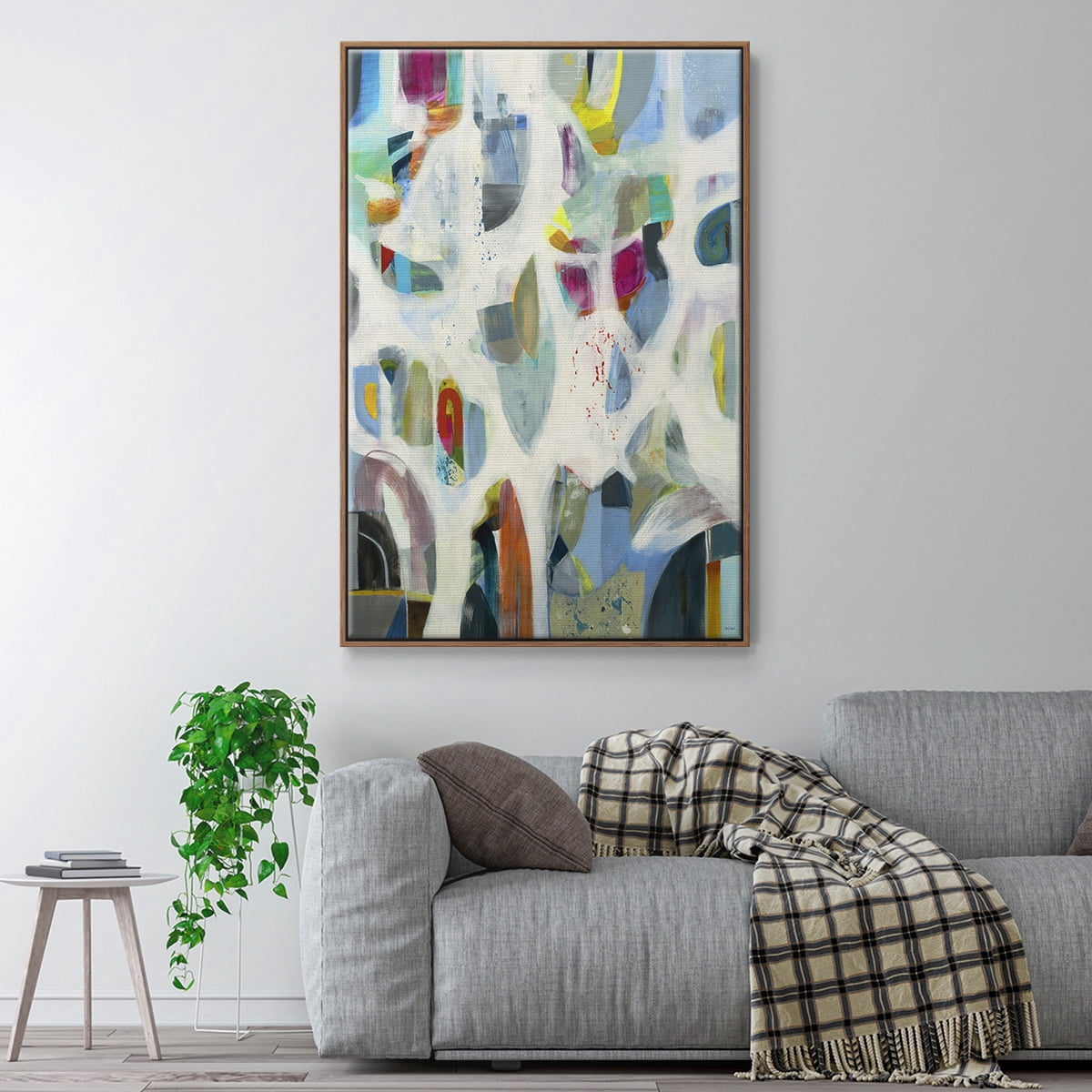 Interaction Framed Premium Gallery Wrapped Canvas - Ready to Hang - 27 x 41 - Walnut Floating Frame