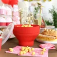 thumbnail image 3 of High Quality Microwave Popcorn Bowl Bucket Silicone DIY Red Popcorn Maker with Lid Chips Fruit Dish Kitchen Easy Tools, 3 of 5