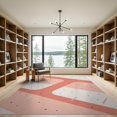 thumbnail image 2 of ODIKA 9'x12' Coral Cream Abstract Wavy Stripes Dotted Washable Area Rug Modern Geometric Flowing Bands with Scattered for Dining Room, Basement, Large Office, Non-Slip Chair-Friendly, 2 of 7