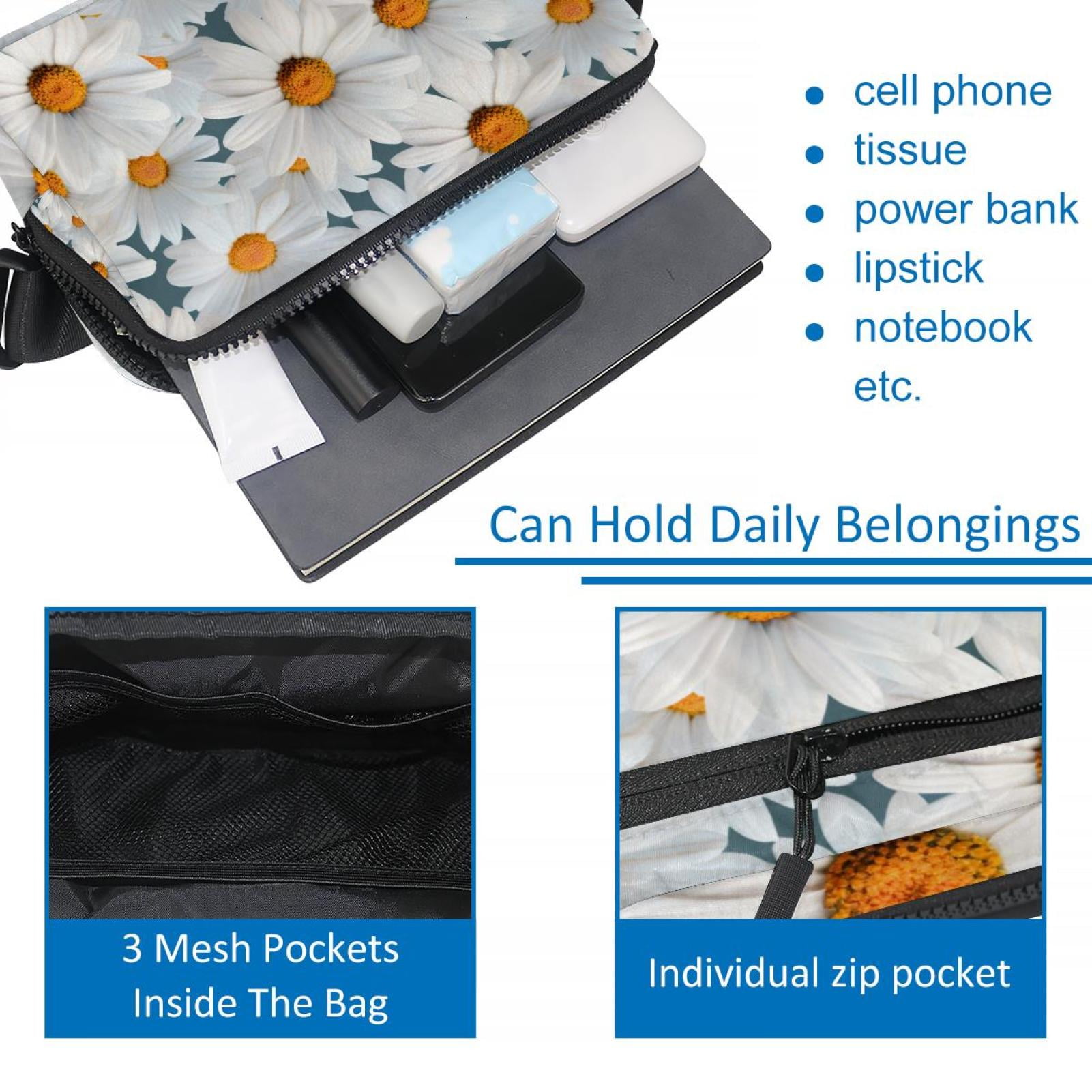 Daisies Lightweight, Adjustable Running Belt with Extension Strap, Unisex Waist Bag, Fanny Pack, Cross Body Bag