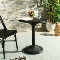 Safavieh Bilson Indoor/Outdoor Modern Rattan Bistro Table, Black