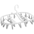 thumbnail image 1 of Premium Foldable Clothes Drying Hanger with 24 Clips, Anti-Rusty Plastic Drying Rack for Socks, Lingeries, Delicates and Baby Clothes (Grey), 1 of 7