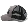 thumbnail image 3 of Grey & Black American Flag Hat for Men & Women – USA Snapback Trucker Baseball Cap by International Tie, 3 of 6