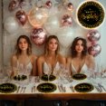 thumbnail image 4 of 24 Pz Plato Pastelero de Cartón Premium Happy Birthday Hb Negro Confeti Oro, 4 of 4