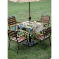 thumbnail image 3 of Outdoor Tablecloth with Umbrella Hole and Zipper, Spring Daisy Square Table Cloth 54x54 Inch Waterproof Tablecloth, Flowers Farmhouse Leaves Floral Pots Countryside Picnic Table Cover for Patio, 3 of 7