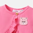 thumbnail image 4 of Care Bears 2 Pieces Baby Toddler Girl Cotton Dress Set Ruffle Trim Cardigan and Floral Dress, 4 of 6