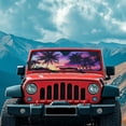 thumbnail image 3 of XYZCANDO Palm Trees Windshield Sun Shade Suitable for Wrangler, Compass, Gladiator & Renegade Foldable Windshield Sunshade Sun Visor Blocks UV Rays Keep Your Vehicle Cool, 3 of 7