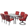 thumbnail image 6 of Mainstays 7-Piece Metal Outdoor Patio Dining Set with Cushions, Matte Carbon/Red, 6 of 12