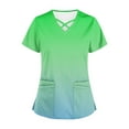 thumbnail image 3 of Aofany Flash Picks! Womens Nursing Scrub Tops Working Uniform Short Sleeve V Neck Workwear Blouse T-shirt with Pockets, 3 of 4