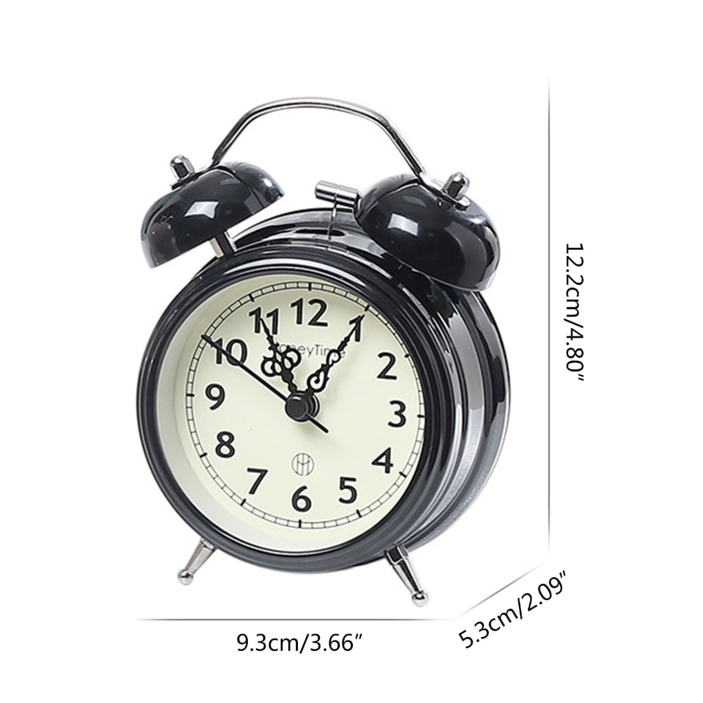 Yammee Retro Loud Alarm Clock Double Bell Battery Powred Bedside Desk Ornament