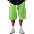 thumbnail image 3 of Resicozy Baggy Sweat Shorts for Men Casual Cotton Under Knee Length Loose Shorts with Pockets Y2K Style Basketball Green M, 3 of 6