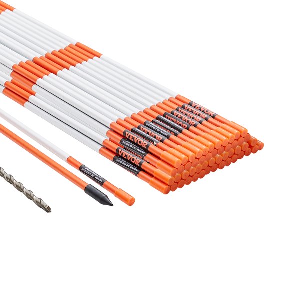 VEVOR 48” Driveway Markers with Reflective Tape, Steel Drill Bit & Gloves (50 Pack)