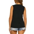 thumbnail image 3 of INSPIRE CHIC Women's Sleeveless Tank Top Boho V Neck Casual Summer Floral Blouse XS Black, 3 of 6