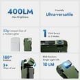 thumbnail image 3 of G5 EDC Flashlight Rechargeable, G5 Magnetic Mini Flashlight, 3 Modes 400 Lumens EDC Flashlights with RGB, 180° Rotatable Head, for Outdoor, Home, Car Repair, Emergency (Green 1PC), 3 of 9