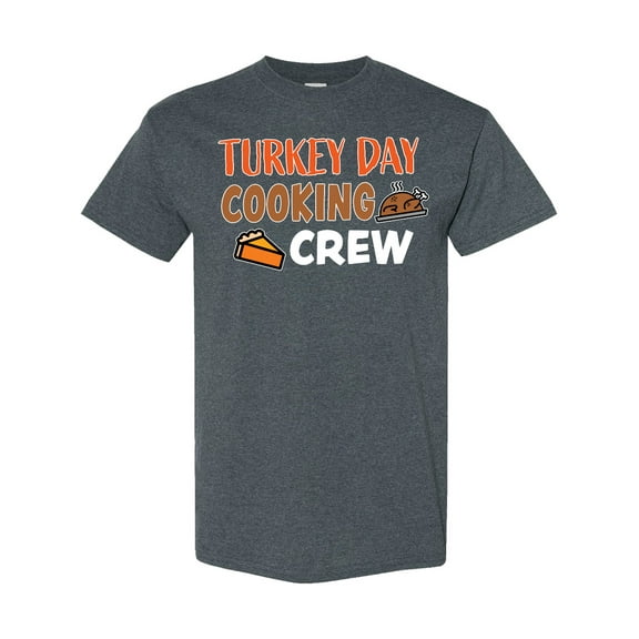 Inktastic Thanksgiving Turkey Day Cooking Crew with Turkey and Pumpkin Pie T-Shirt