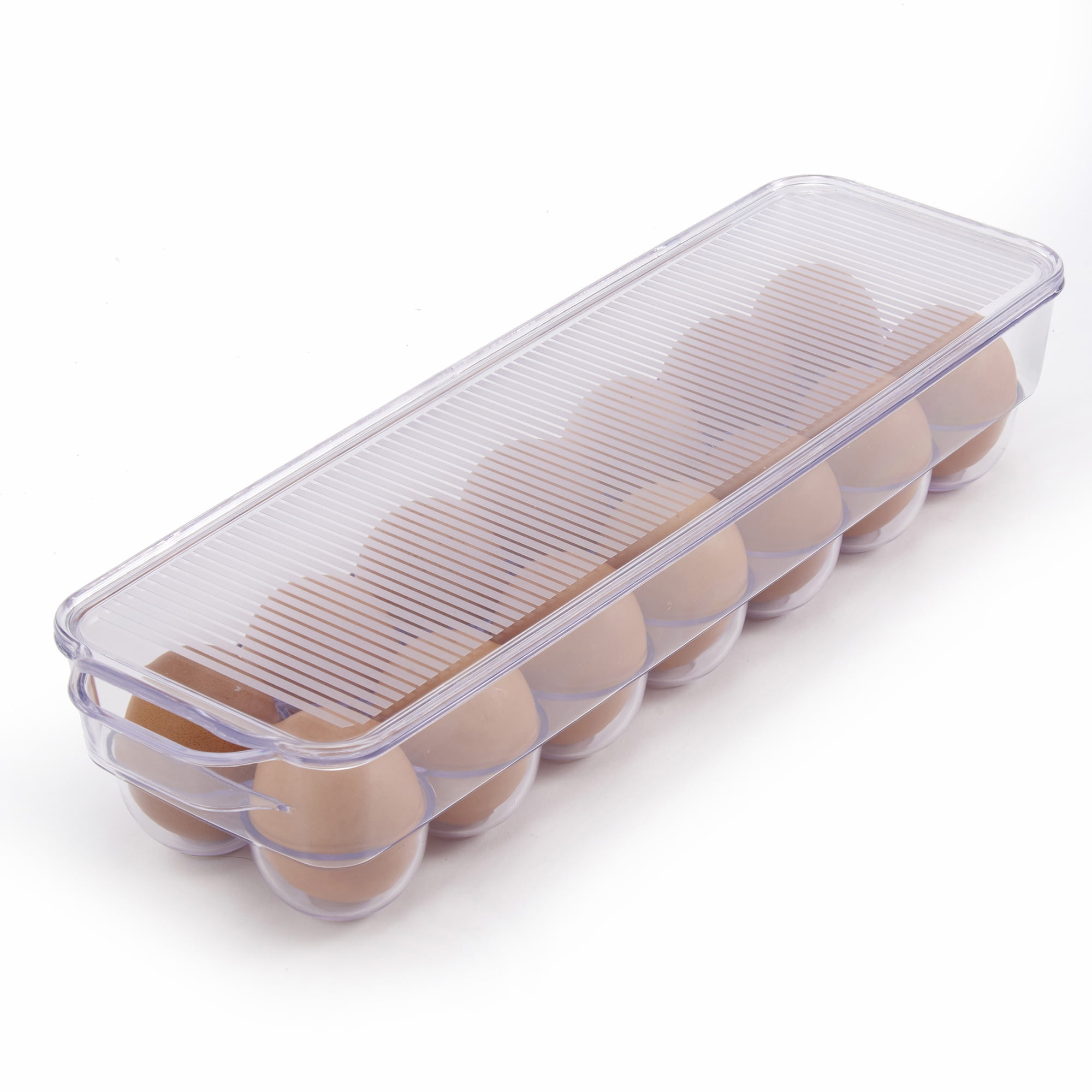 Mainstays Clear Plastic Fridge Organization Bin 4-Pack Set, Various Sizes